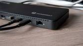 Close-up of the Ethernet port on the back of the Plugable TBT4-UD5 docking station