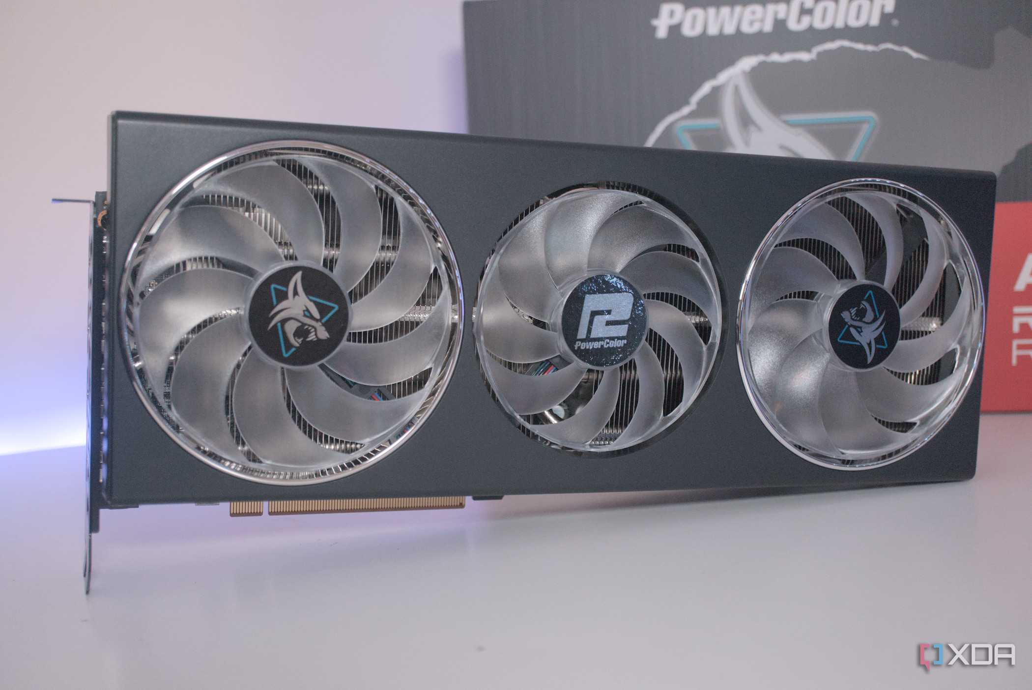Front of the PowerColor Hellhound Radeon RX 7900 GRE