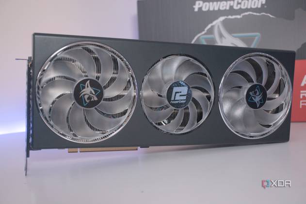 Front of the PowerColor Hellhound Radeon RX 7900 GRE
