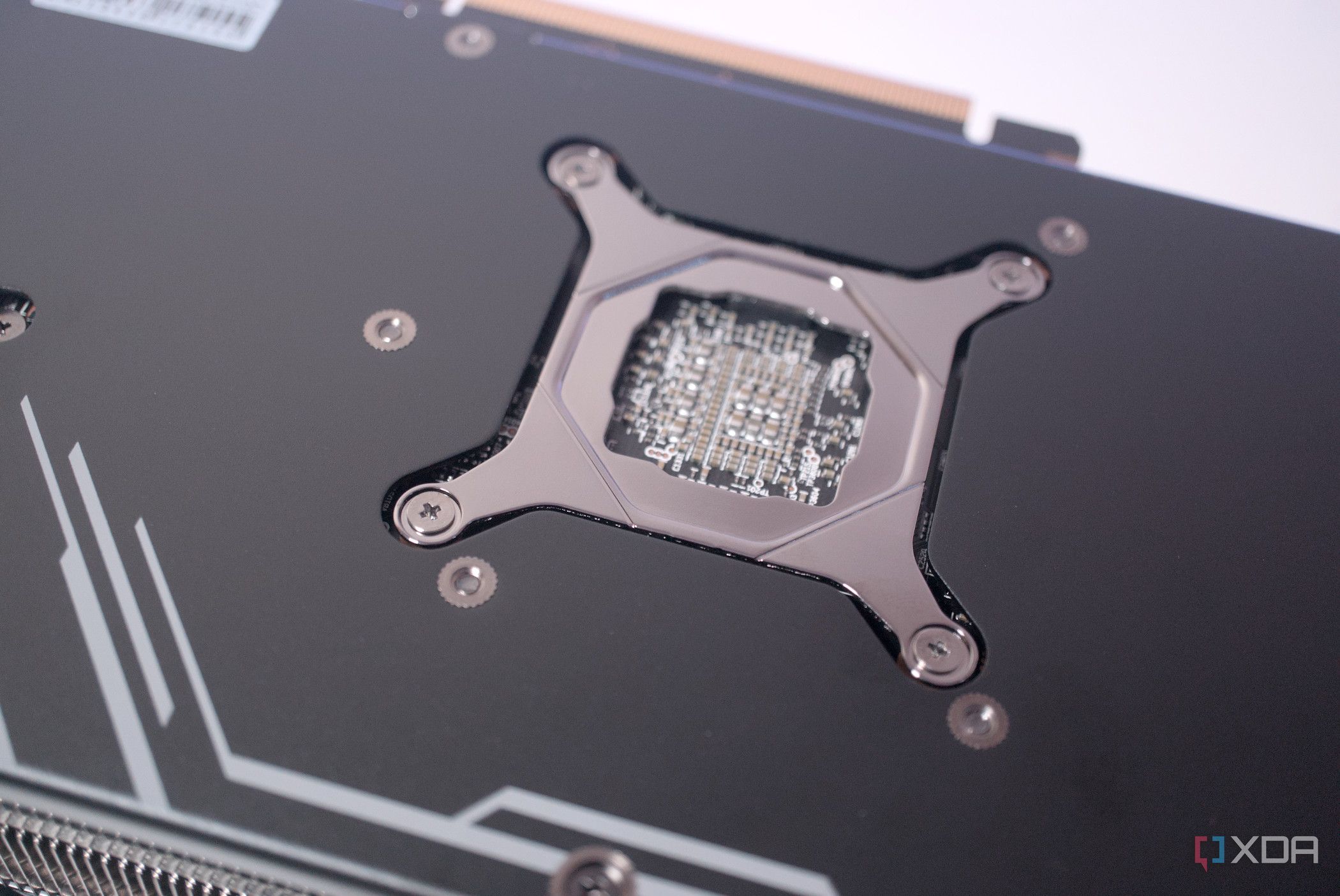 Rear of the PowerColor Hellhound Radeon RX 7900 GRE GPU