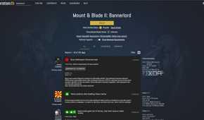 ProtonDB website Bannerlord listing