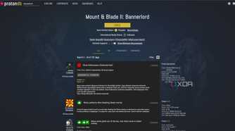 ProtonDB website Bannerlord listing