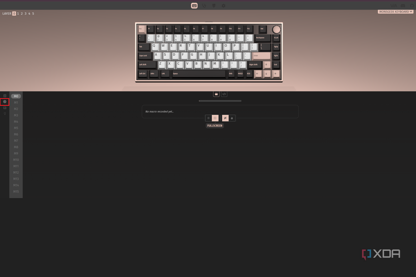 Screenshot showing the landing page for Macro with the Macro icon highlighted in red