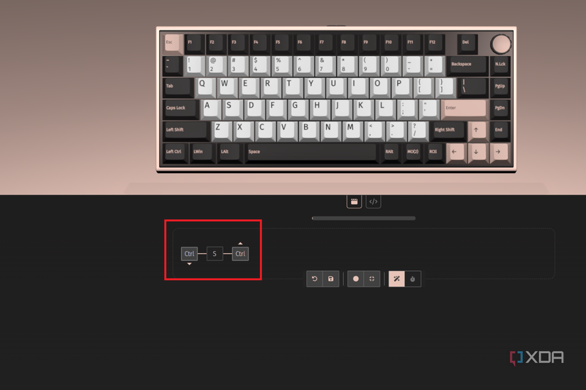 Screenshot showing recorded macro