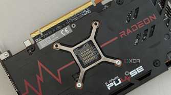An image showing the backplate design of the RX 7600 Pulse OC GPU.