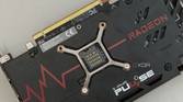 An image showing the backplate design of the RX 7600 Pulse OC GPU.