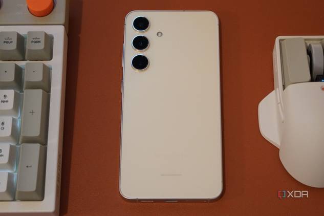 A Samsung Galaxy S24 on a desk.
