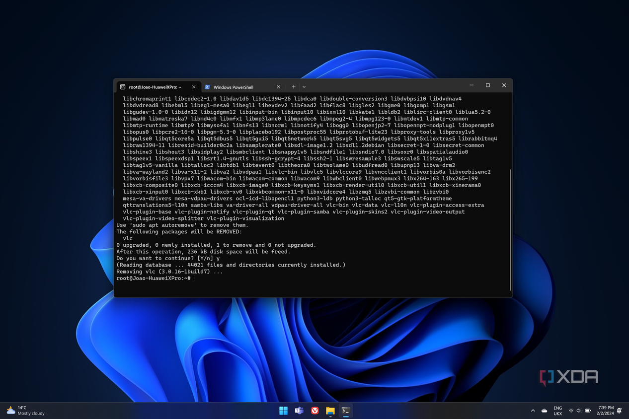 Screenshot of Windows Subsystem for Linux in Windows 11