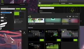 A screenshot showing multiple Nvidia apps open on Windows desktop.