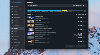 A screenshot of a steam NAS mounted Drive.