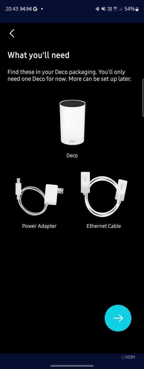 What you'll need page of Deco XE75 setup