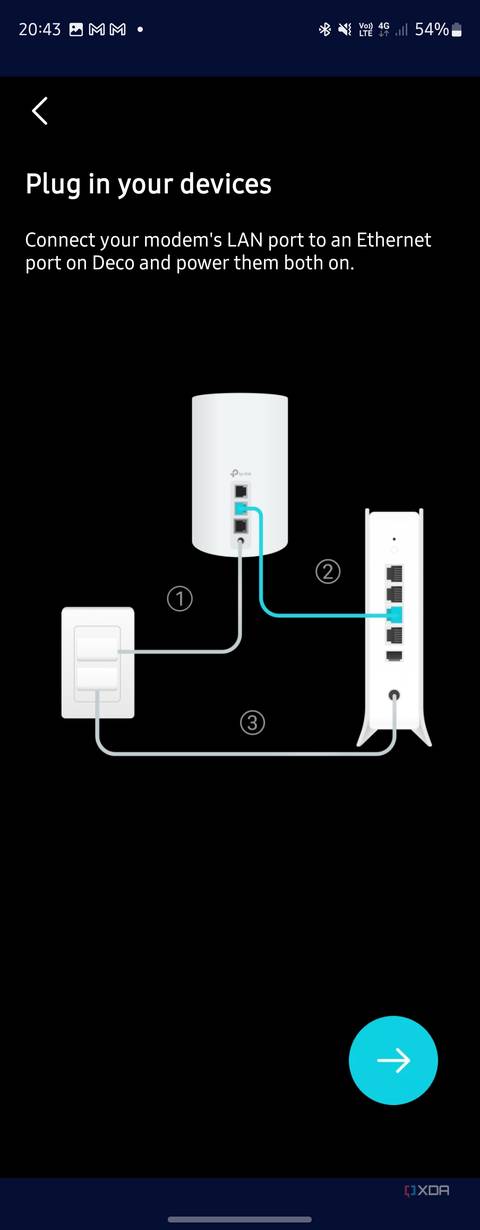 Plug in device page of Deco XE75 setup