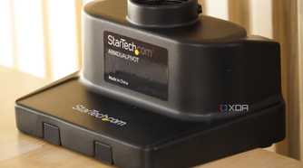 The base of the StarTech monitor arm.