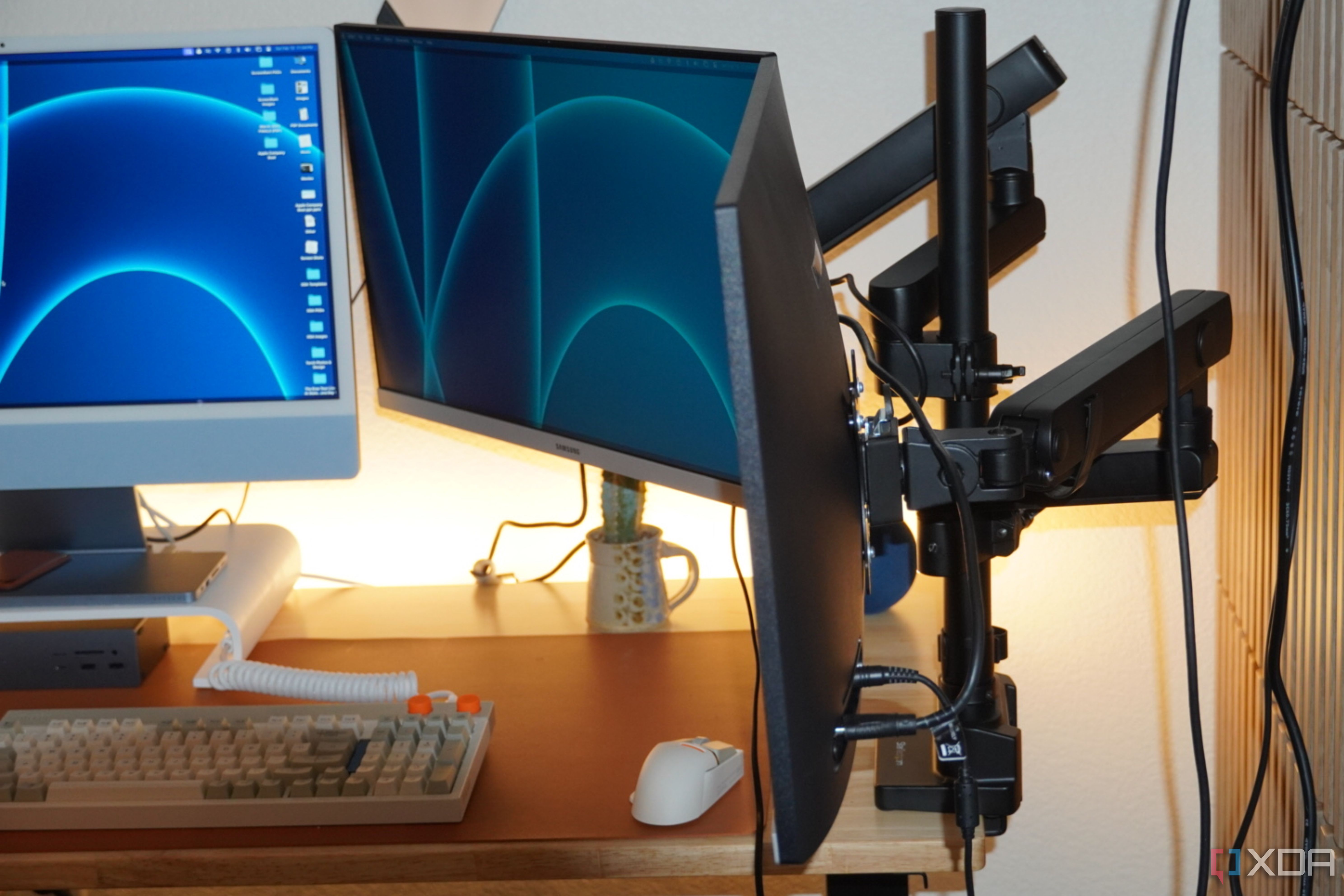 The side of a StarTech Dual Monitor Arm.