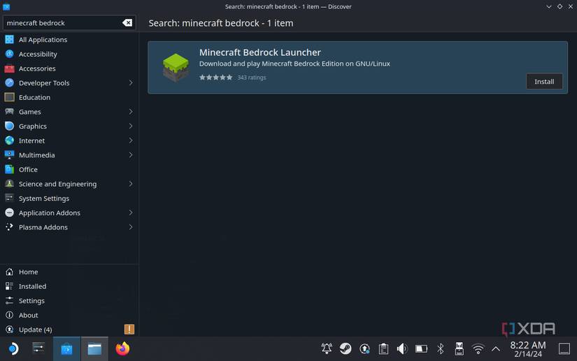 Double-click the Minecraft Bedrock Launcher option