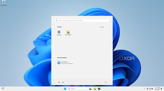 Screenshot of the Tiny11 Start menu before installing updates