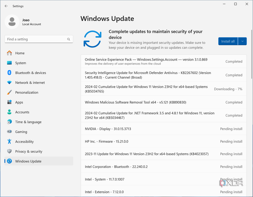 Windows Update on Tiny11