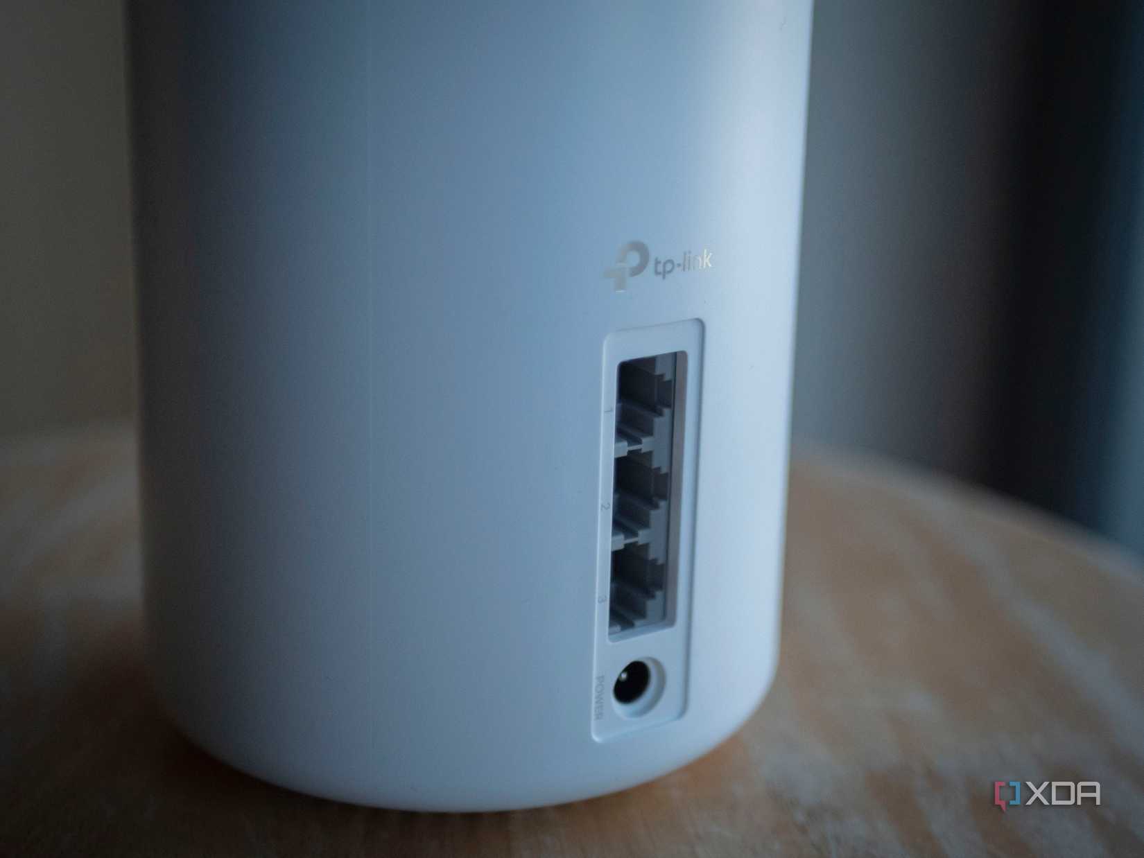 Back of the TP-Link Deco XE75 mesh router