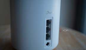 Back of the TP-Link Deco XE75 mesh router