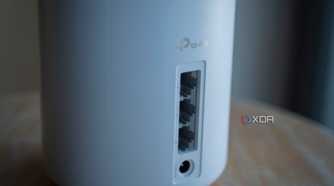 Back of the TP-Link Deco XE75 mesh router