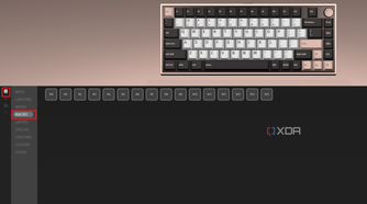Screen shot showing the Macro option under keybinding section marked in red