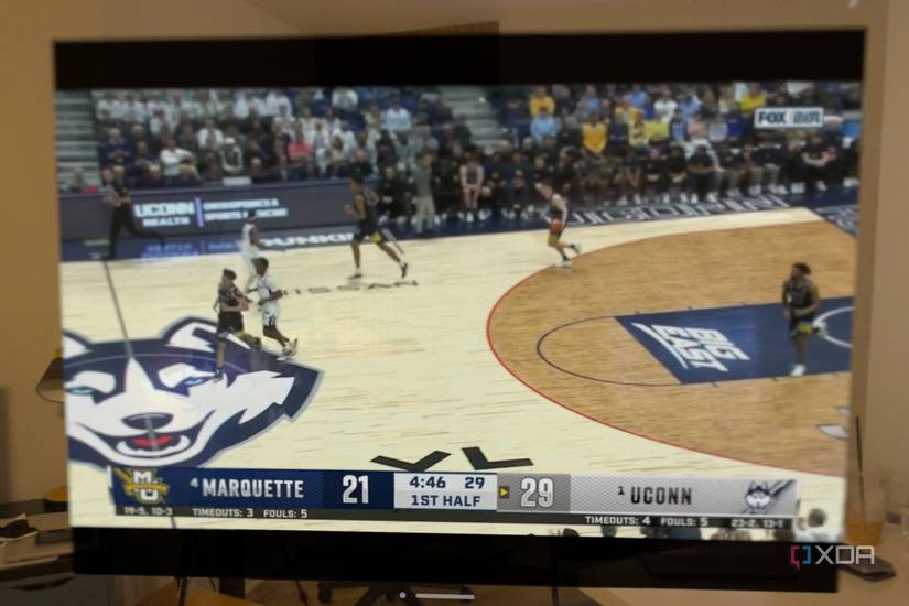 Watching basketball on Vision Pro.