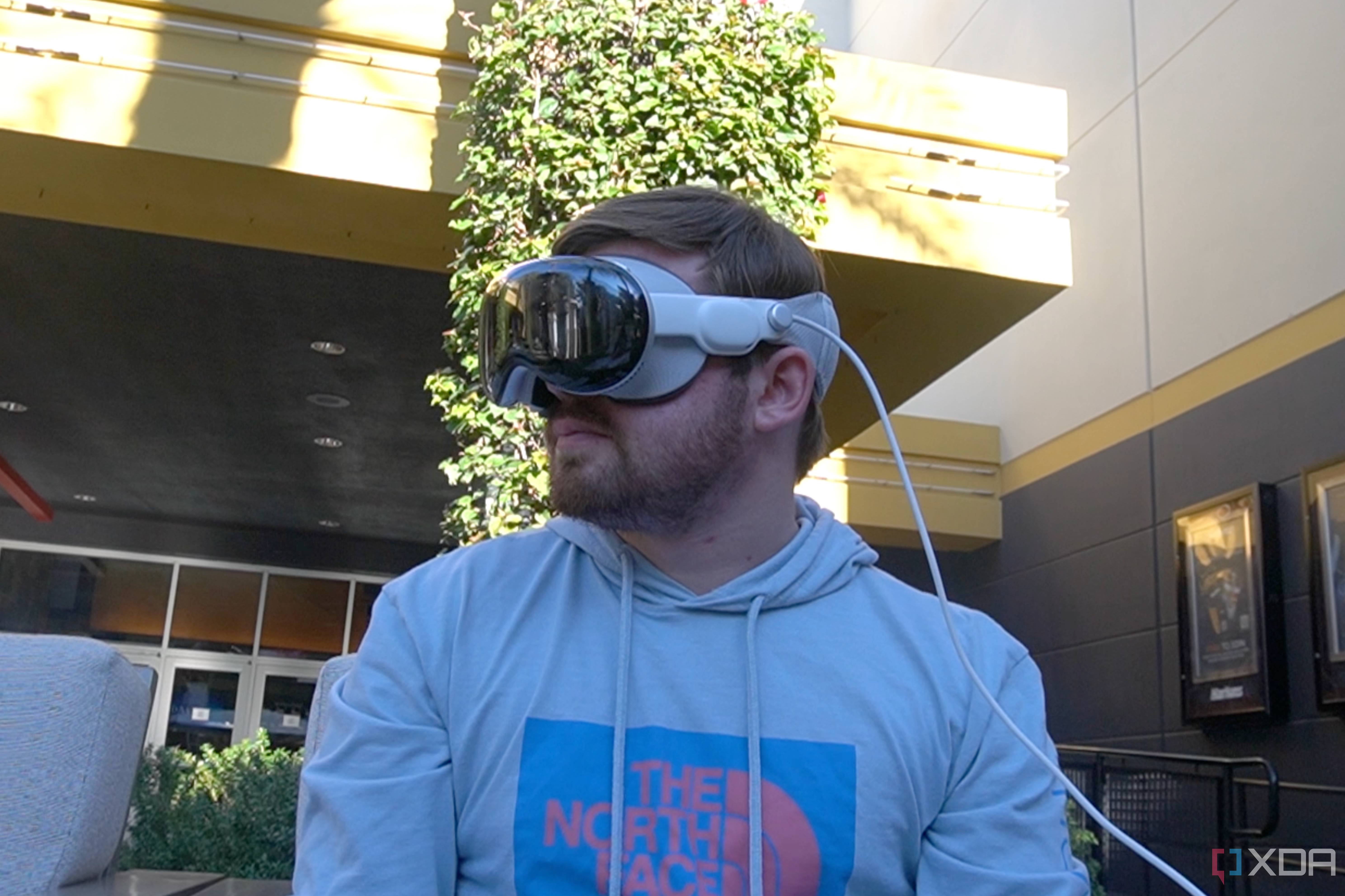 A picture of me wearing Apple Vision Pro.