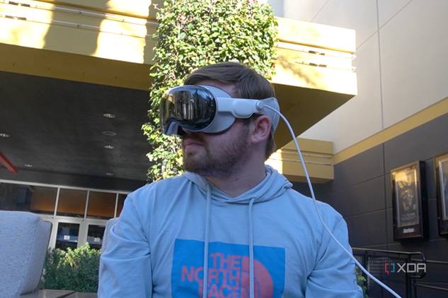A picture of me wearing Apple Vision Pro.