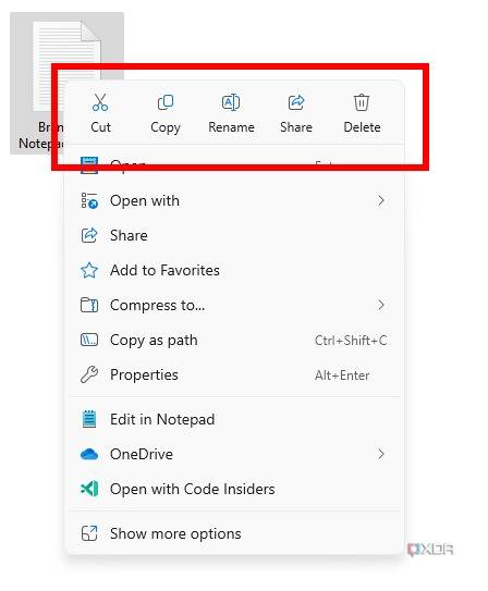 Screenshot of Windows 11 file explorer context menu with labels