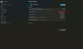 Screenshot of the Windows Update page in Windows 11 Settings app with the option to pause updates highlighted
