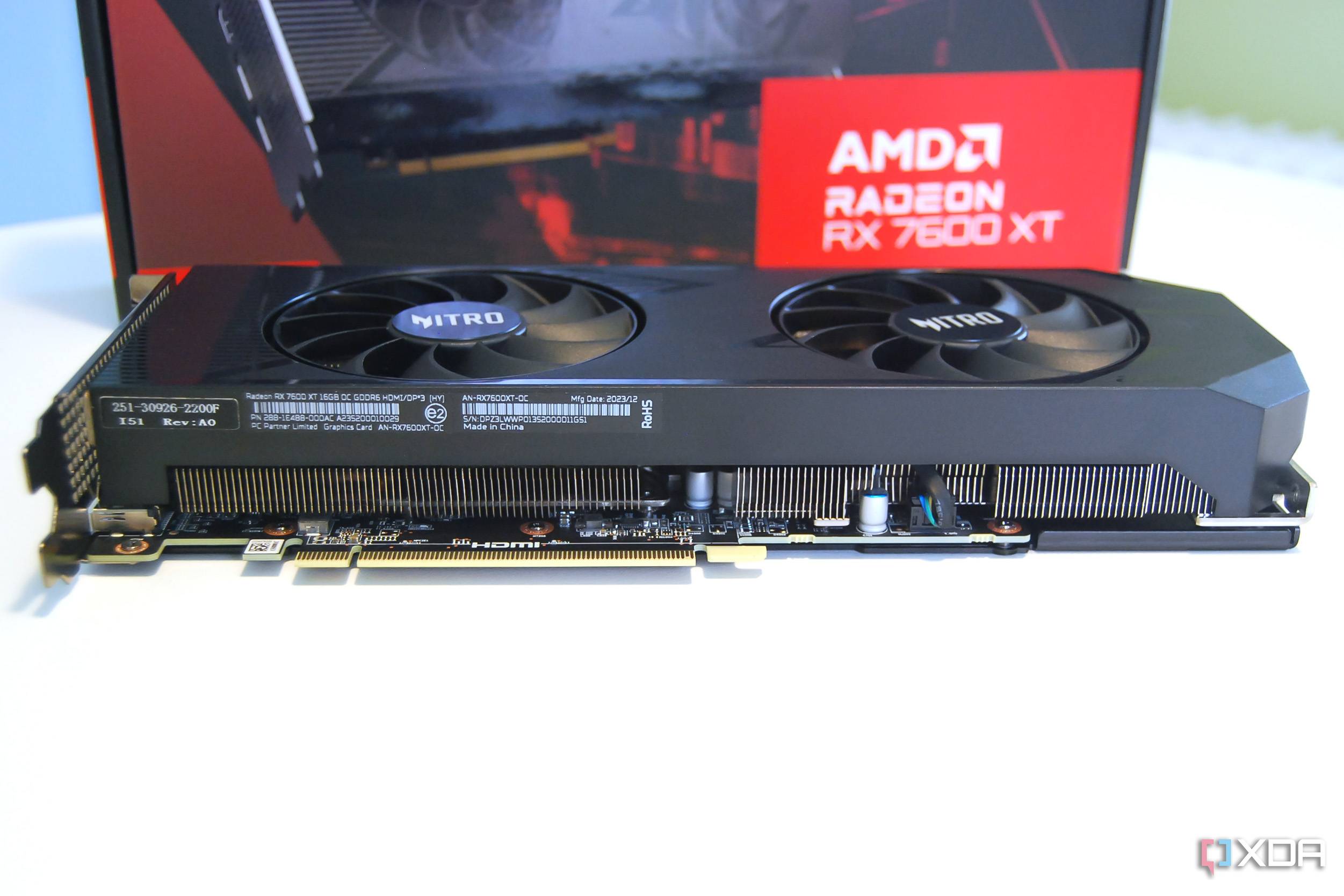 Acer Nitro Radeon RX 7600 XT OC cooling cutouts