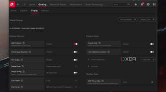 Windows 11 screenshot that shows the Display tab within the AMD Adrenaline app.