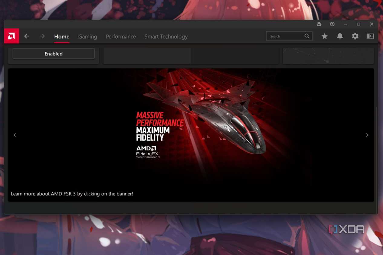 A screenshot showing the AMD Software Adrenaline Edition program running on a Windows PC.