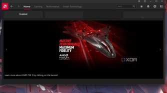 A screenshot showing the AMD Software Adrenaline Edition program running on a Windows PC.