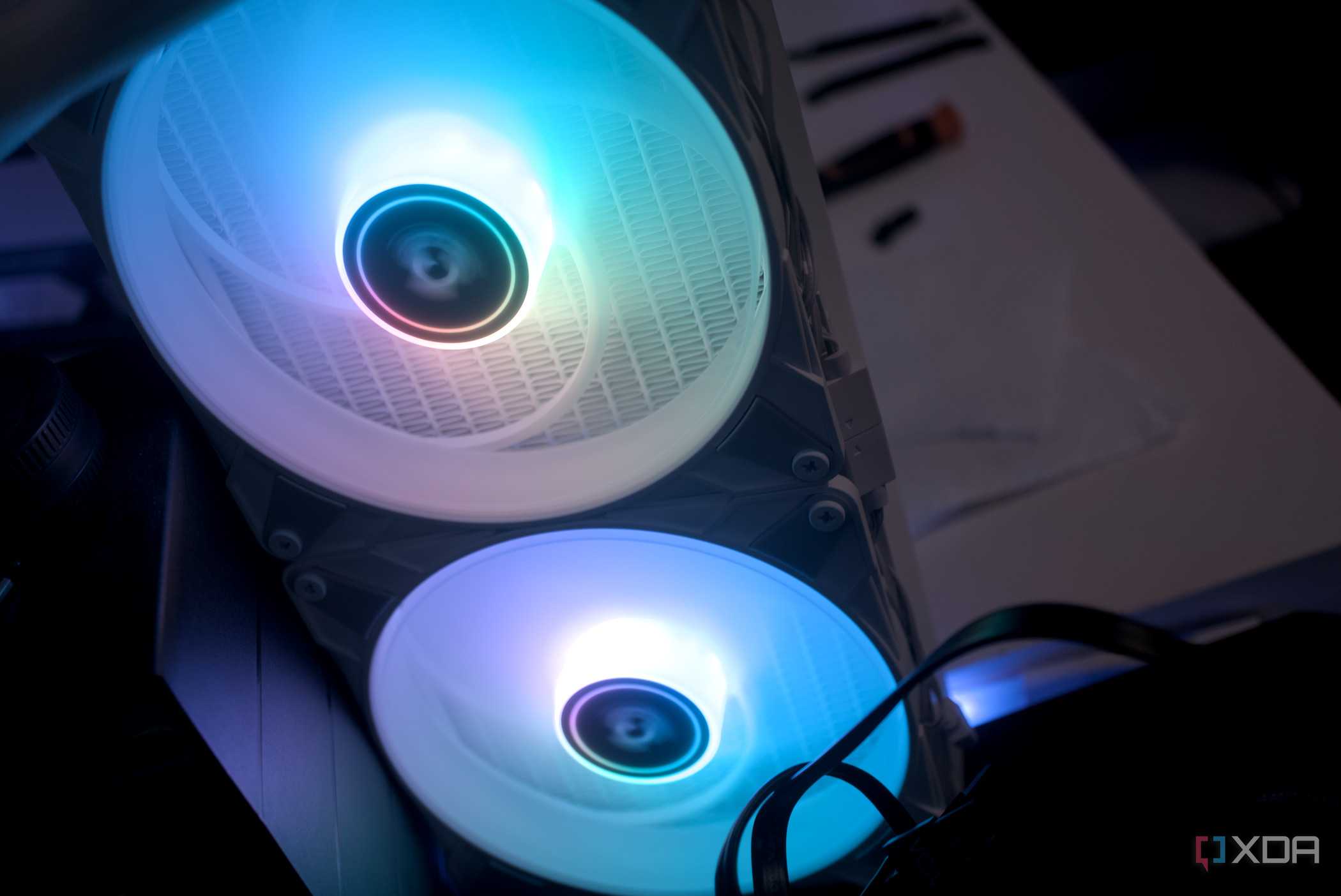 Arctic Liquid Freezer III 360 A-RGB fans spinning