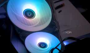 Arctic Liquid Freezer III 360 A-RGB fans spinning