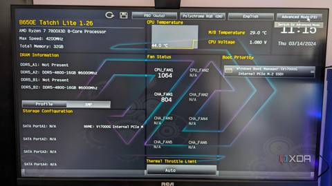 ASRock B650E Taichi Lite BIOS Easy Mode