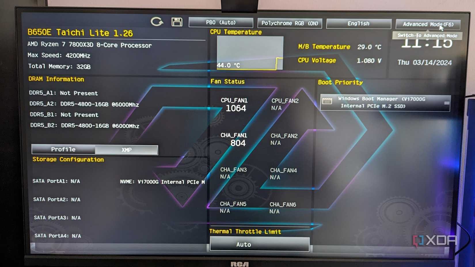 ASRock B650E Taichi Lite BIOS Easy Mode