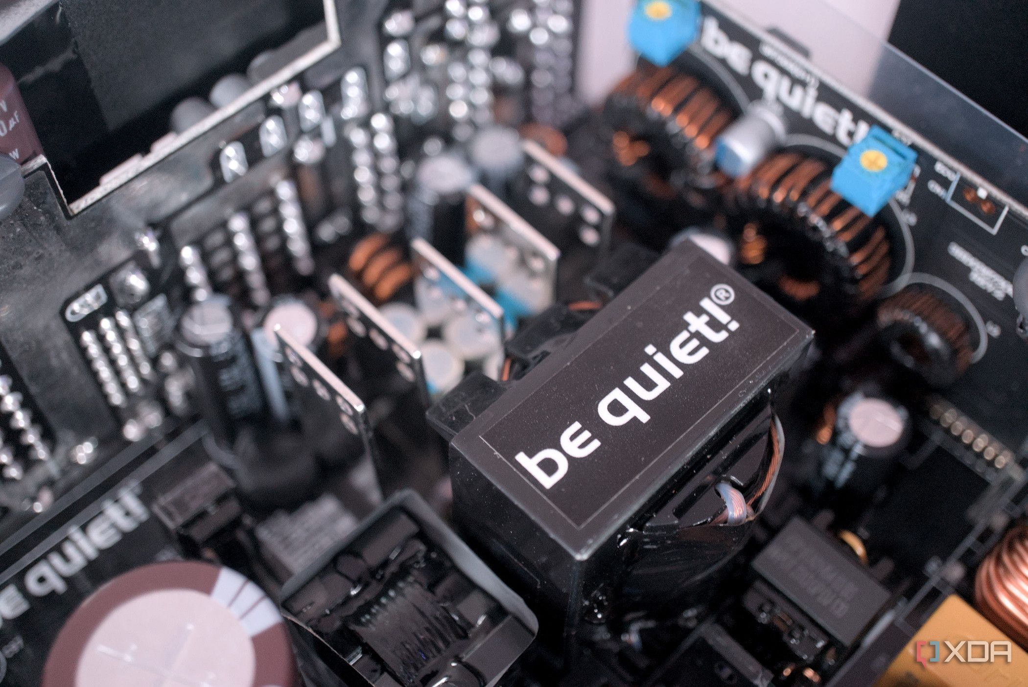 Close-up of the be quiet! Pure Power 12 M 850W internals