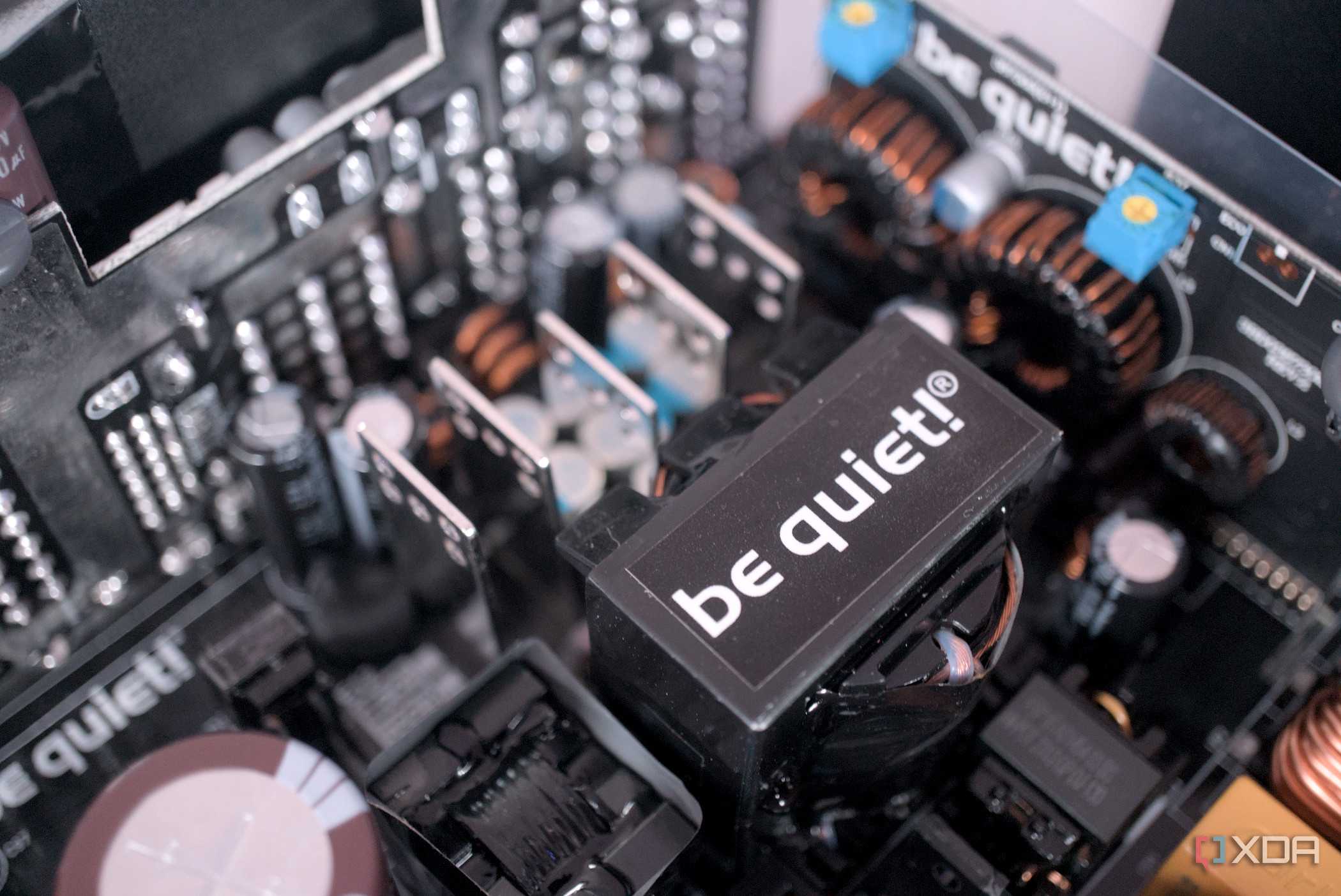 Close-up of the be quiet! Pure Power 12 M 850W internals