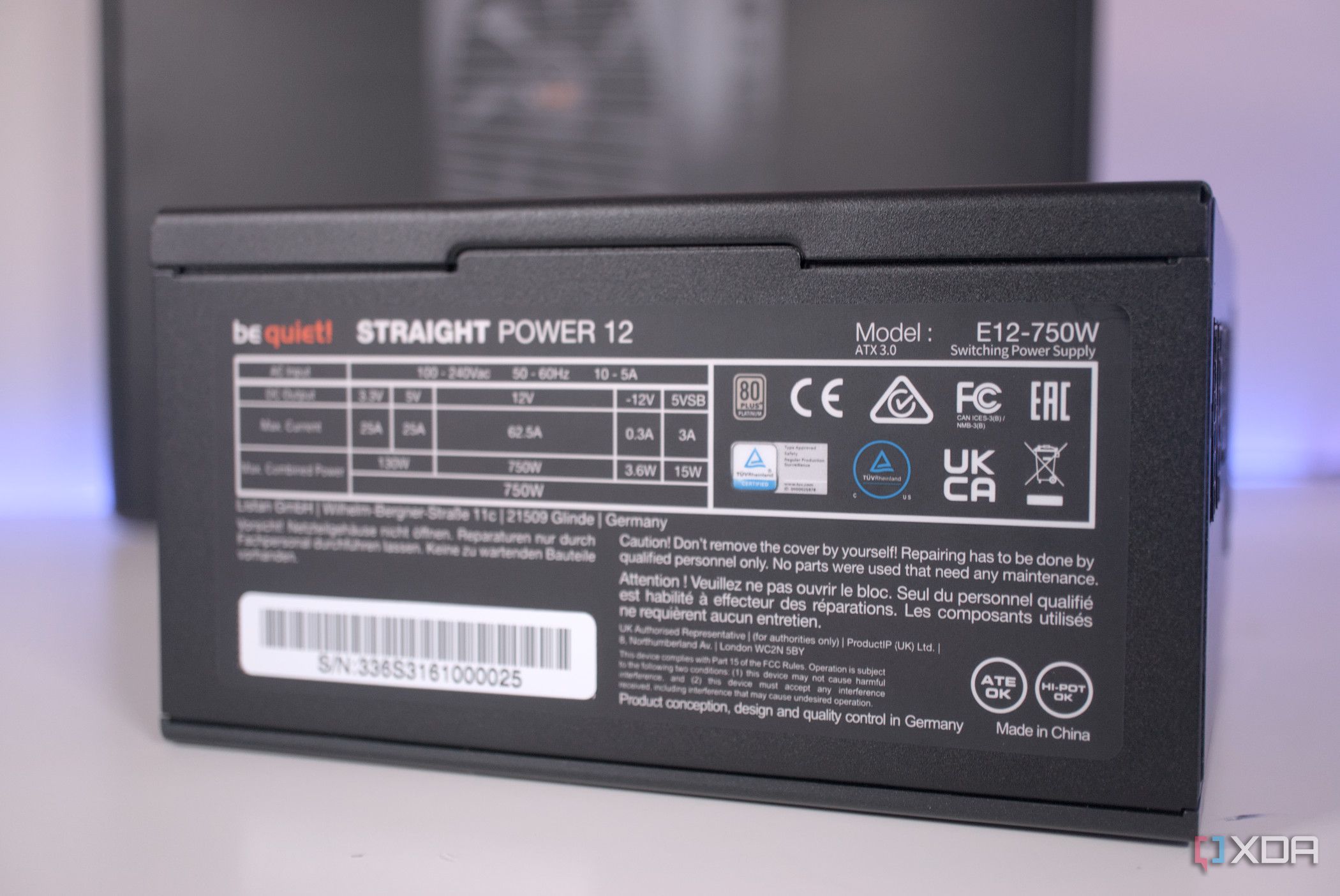 be quiet! Pure Power 12 M 850W sticker