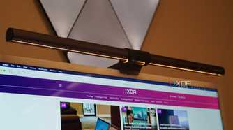 The light coming down from the BenQ ScreenBar Halo.