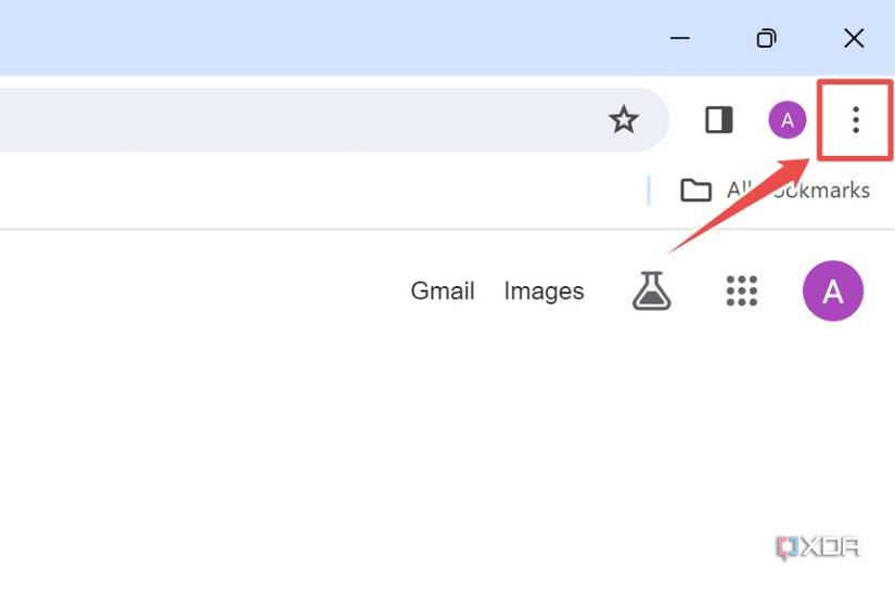 Chrome with the three dots button highlighted