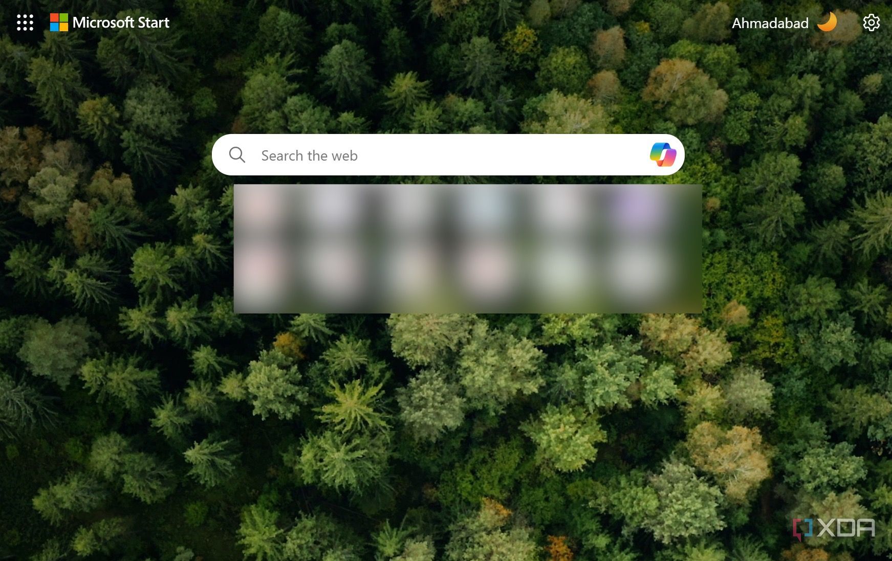 Microsoft Edge home with bing wallpaper