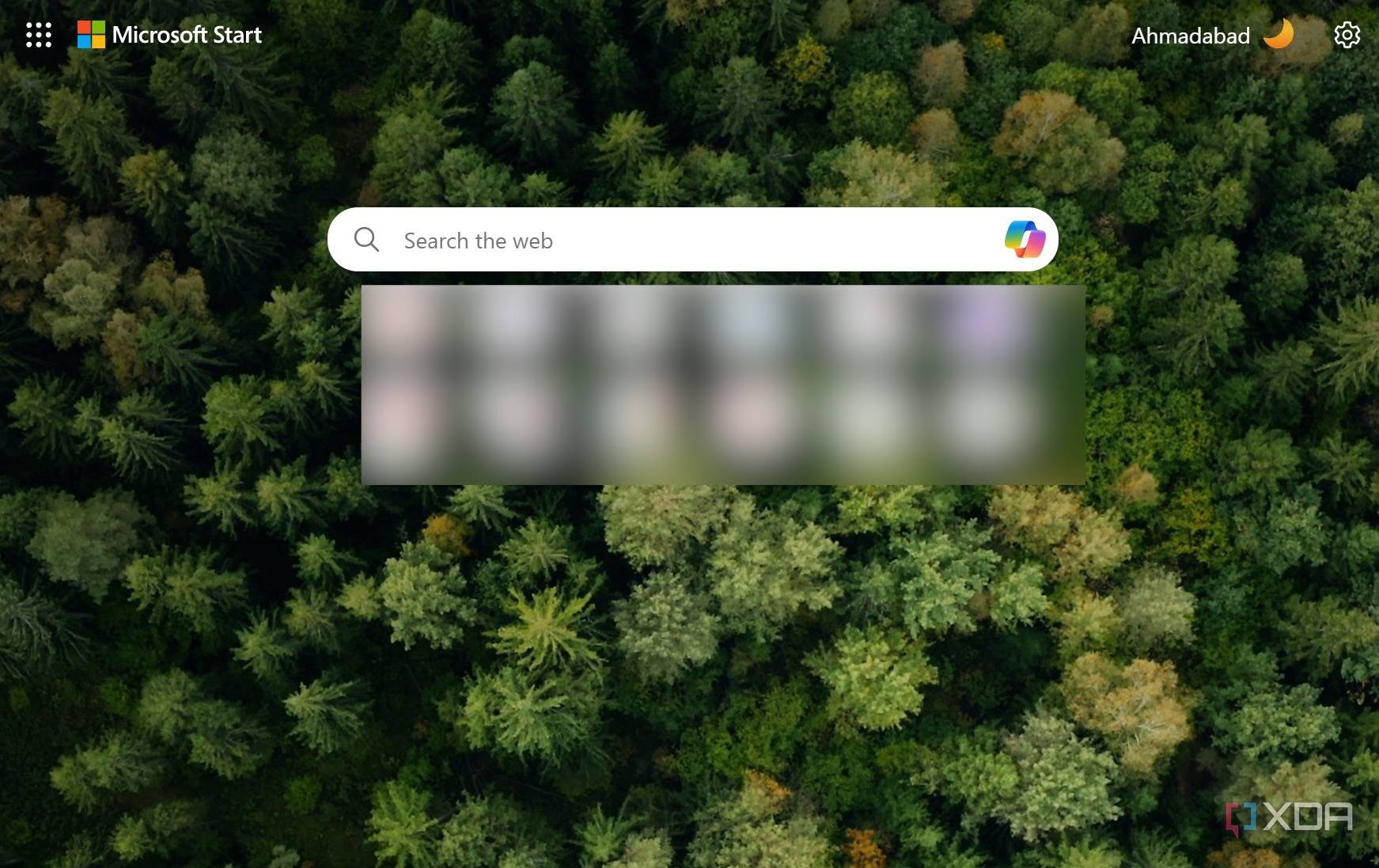 Microsoft Edge home with bing wallpaper