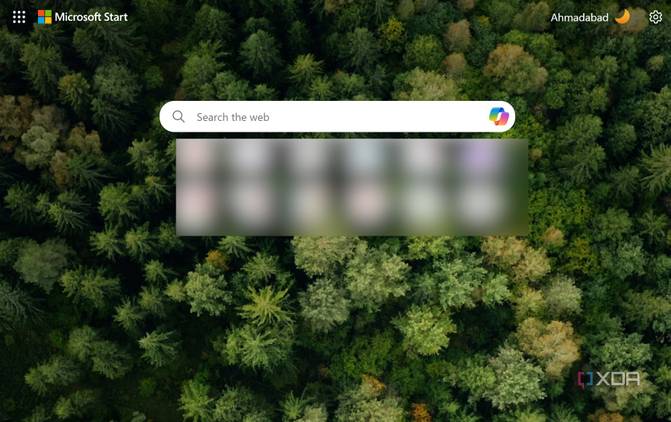Microsoft Edge home with bing wallpaper