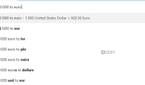 Google Chrome currency conversion tool