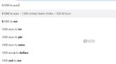 Google Chrome currency conversion tool