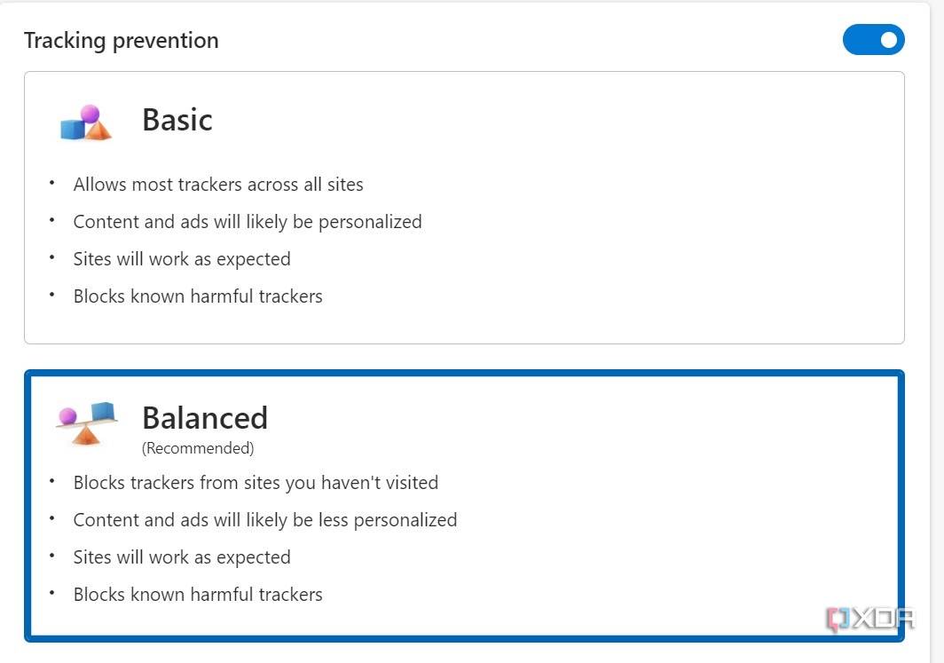 Microsoft edge tracking prevention