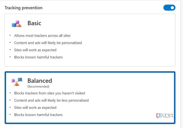 Microsoft edge tracking prevention